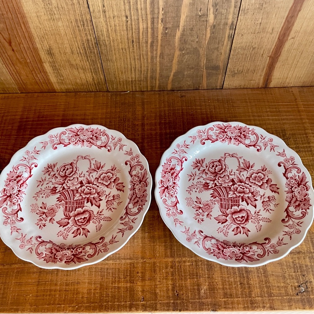 Lot of 2 Ridgway Staffordshire England OLD ENGLISH BOUQUET Bread Dessert Plates